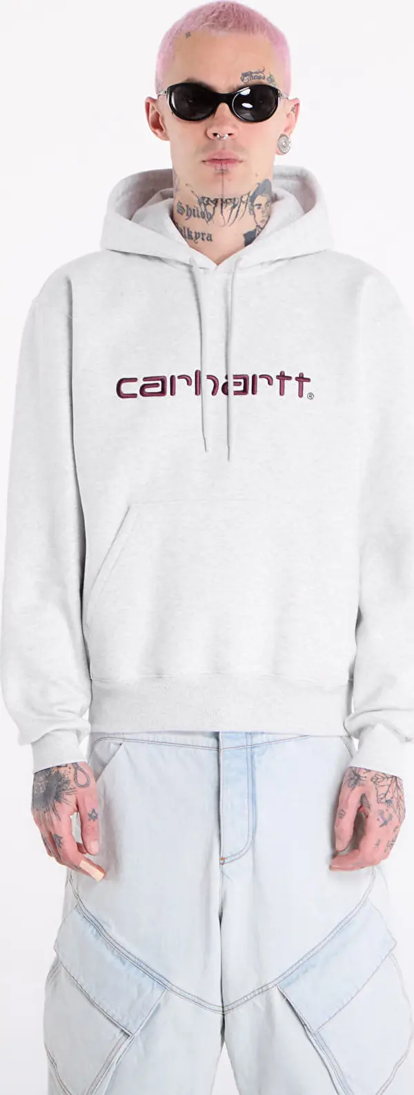 Carhartt WIP Mikina Carhartt WIP Hooded Carhartt Sweat UNISEX Ash Heather/ Cozy Purple M