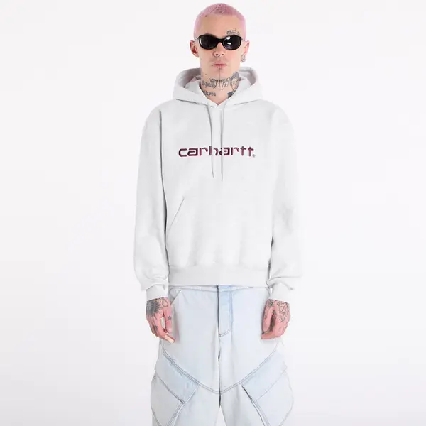 Carhartt WIP Mikina Carhartt WIP Hooded Carhartt Sweat UNISEX Ash Heather/ Cozy Purple XS