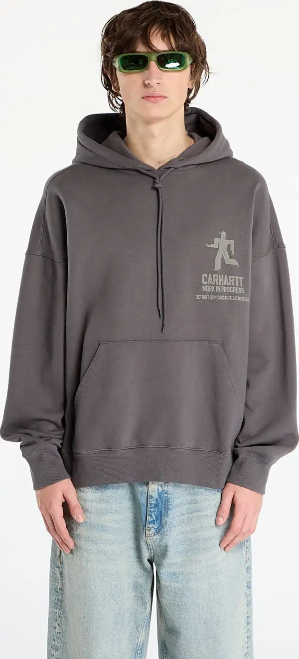 Carhartt WIP Mikina Carhartt WIP Hooded Distance Sweat Graphite Stone Dyed S