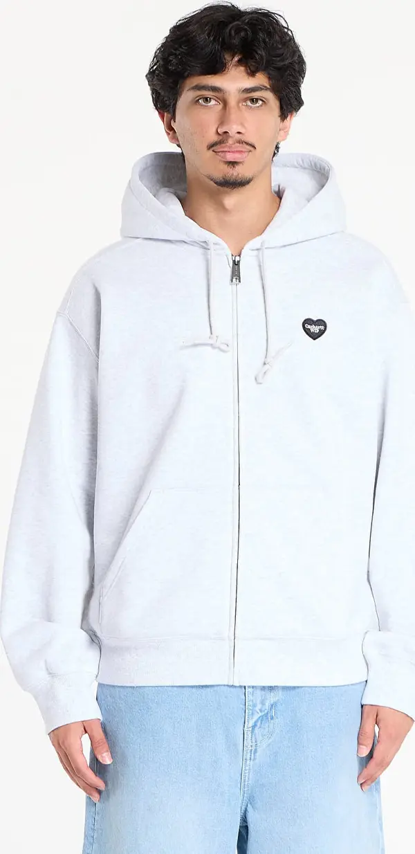 Carhartt WIP Mikina Carhartt WIP Hooded Heart II Hartt Sweat Jacket UNISEX Ash Heather XXL