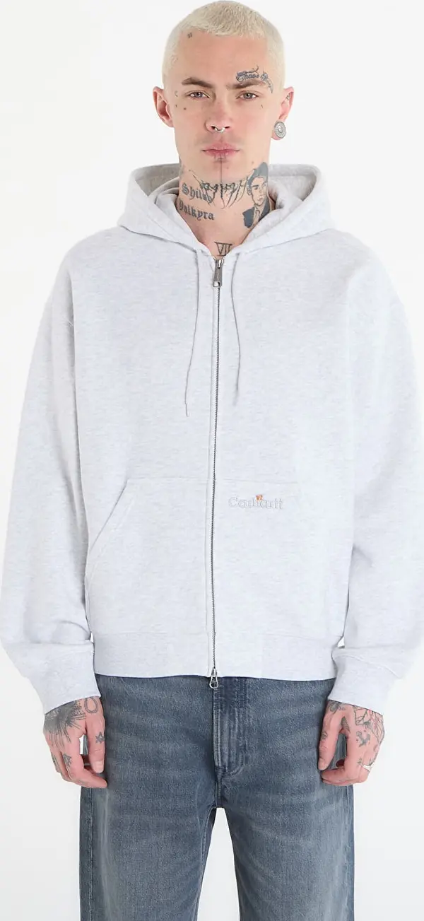 Carhartt WIP Mikina Carhartt WIP Hooded WIP Label Sweat Jacket UNISEX Ash Heather M