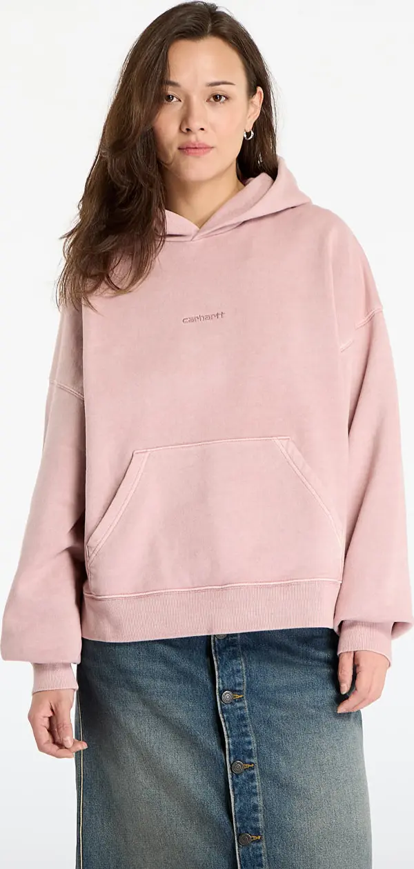 Carhartt WIP Mikina Carhartt WIP W' Hooded Benton Sweat Glassy Pink Garment Dyed M