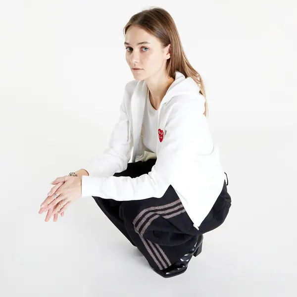 Comme des Garçons PLAY Mikina Comme des Garçons PLAY Double Heart Zip Hoodie White L