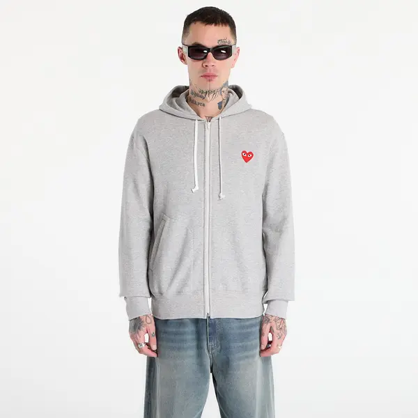 Comme des Garçons PLAY Mikina Comme des Garçons PLAY Sweatshirt Red Emblem Knit UNISEX Gray XXL
