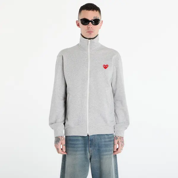 Comme des Garçons PLAY Mikina Comme des Garçons PLAY Sweatshirt Red Emblem Knit UNISEX Top Grey XL