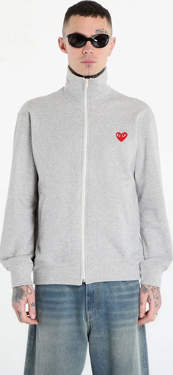 Comme des Garçons PLAY Mikina Comme des Garçons PLAY Sweatshirt Red Emblem Knit UNISEX Top Grey XS