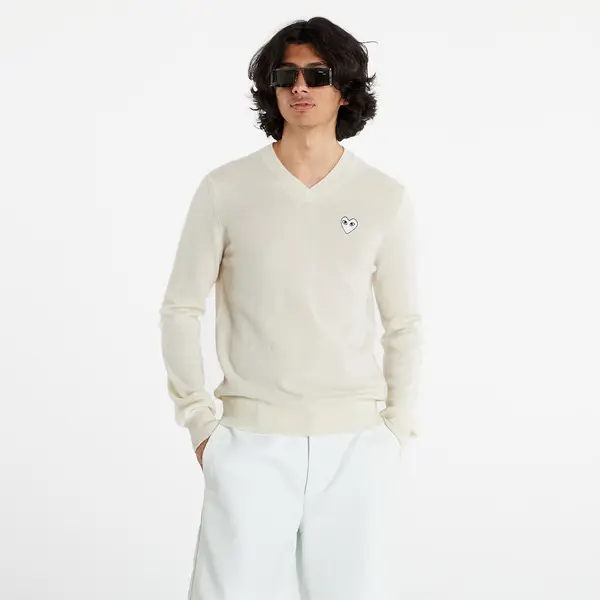 Comme des Garçons PLAY Mikina Comme des Garçons PLAY White Heart Pullover Natural Color M
