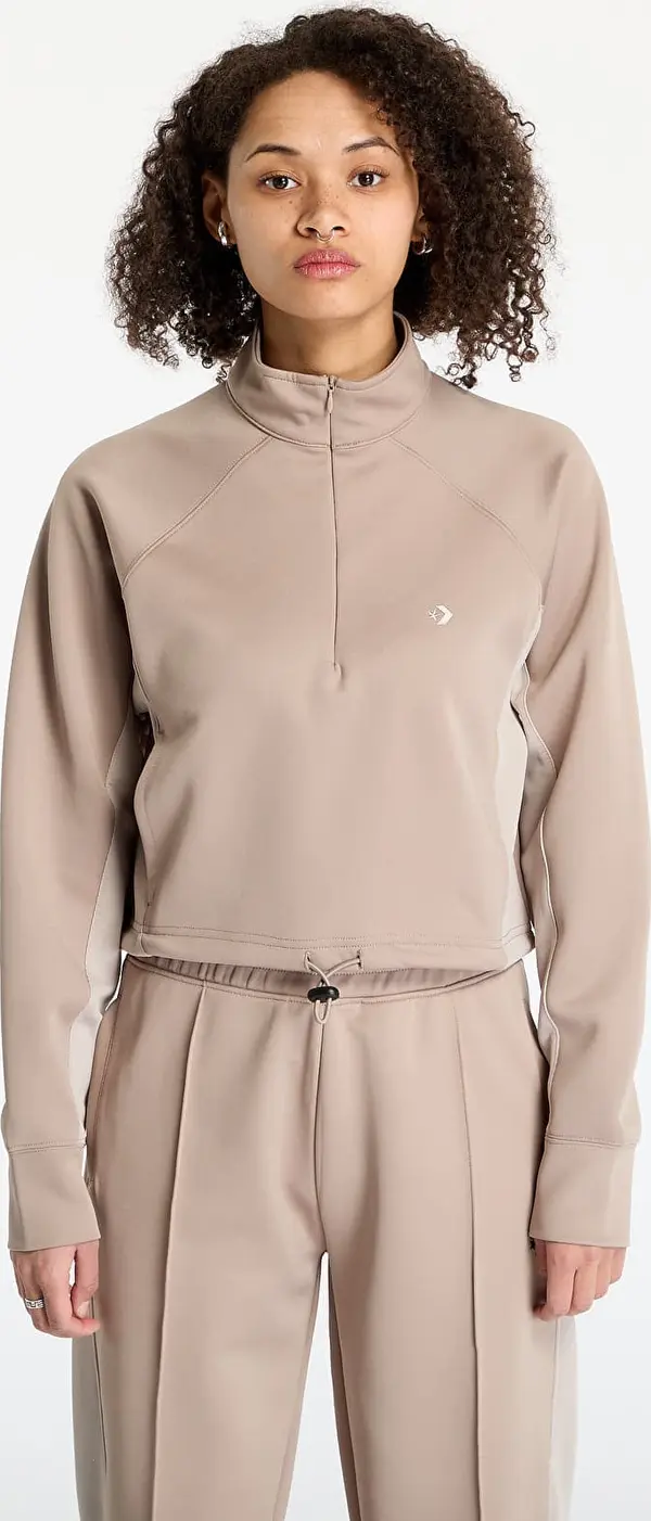 Converse Mikina Converse Cropped Fleece Turtleneck Vintage Cargo Sweatshirt Beige M