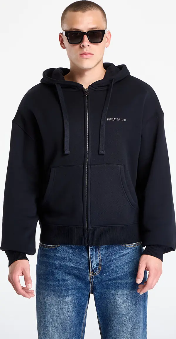 Daily Paper Mikina Daily Paper Boxy Zip Up Hoodie Black L