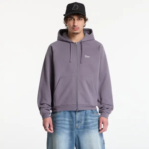 DIME Mikina Dime Classic Small Logo Zip Hoodie UNISEX Charcoal Grape M