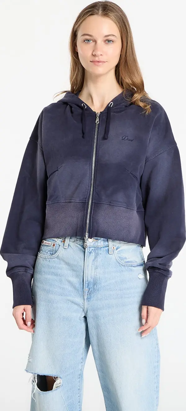 DIME Mikina DIME Cropped Zip Hoodie Navy Washed XL