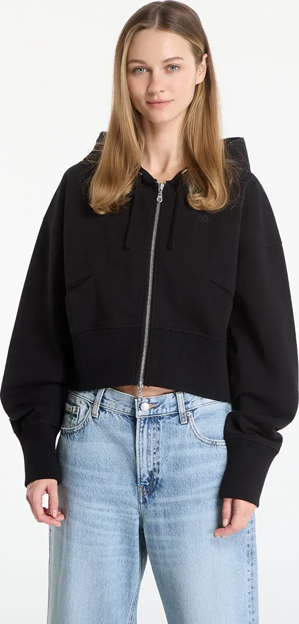 DIME Mikina DIME Cropped Zip Hoodie UNISEX Black L