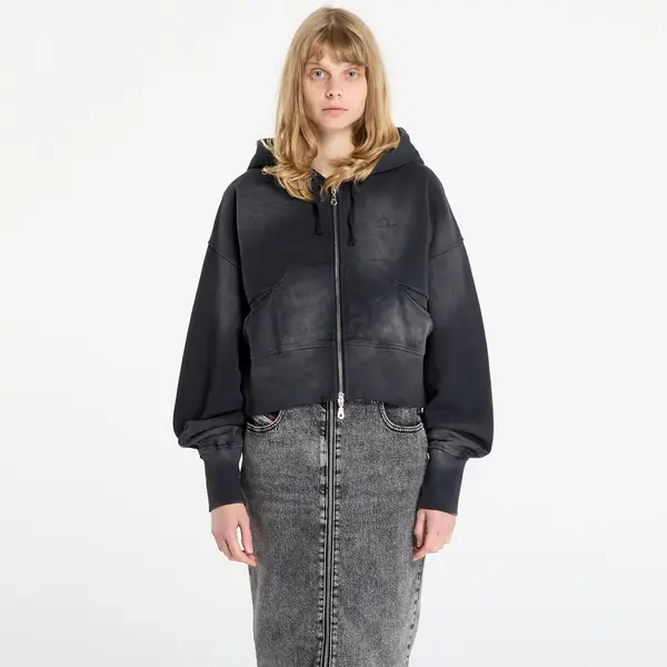DIME Mikina Dime Cropped Zip Hoodie UNISEX Black Washed XL