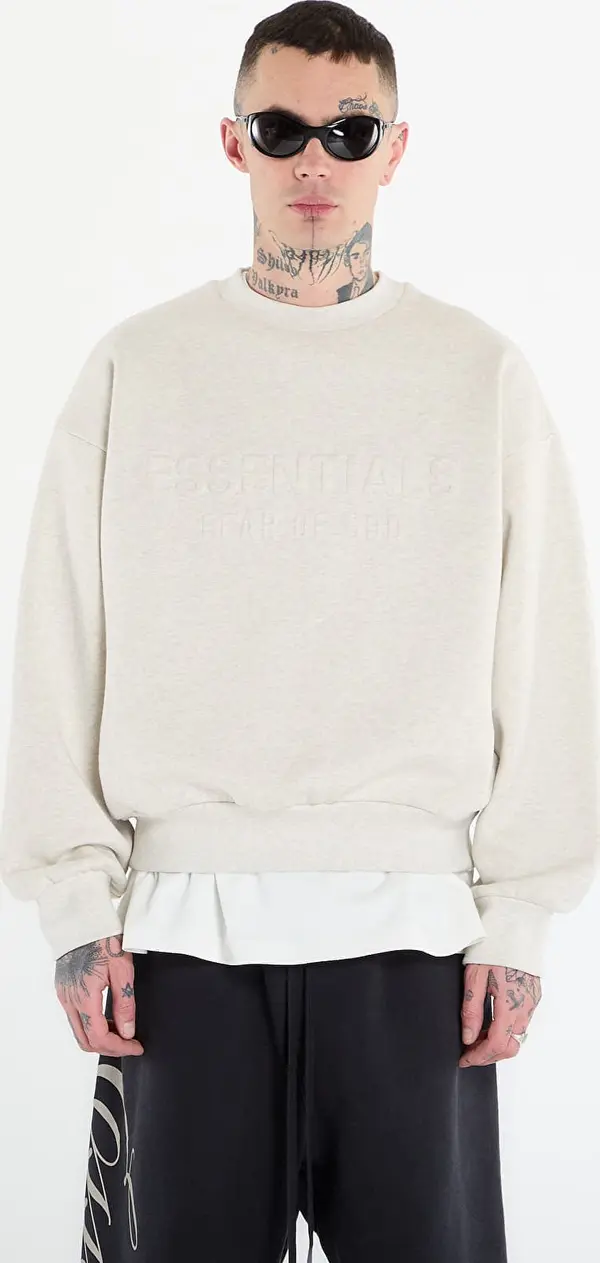 Fear of God Essentials Mikina Fear of God Essentials Classic Crewneck Sweatshirt Oatmeal Heather L