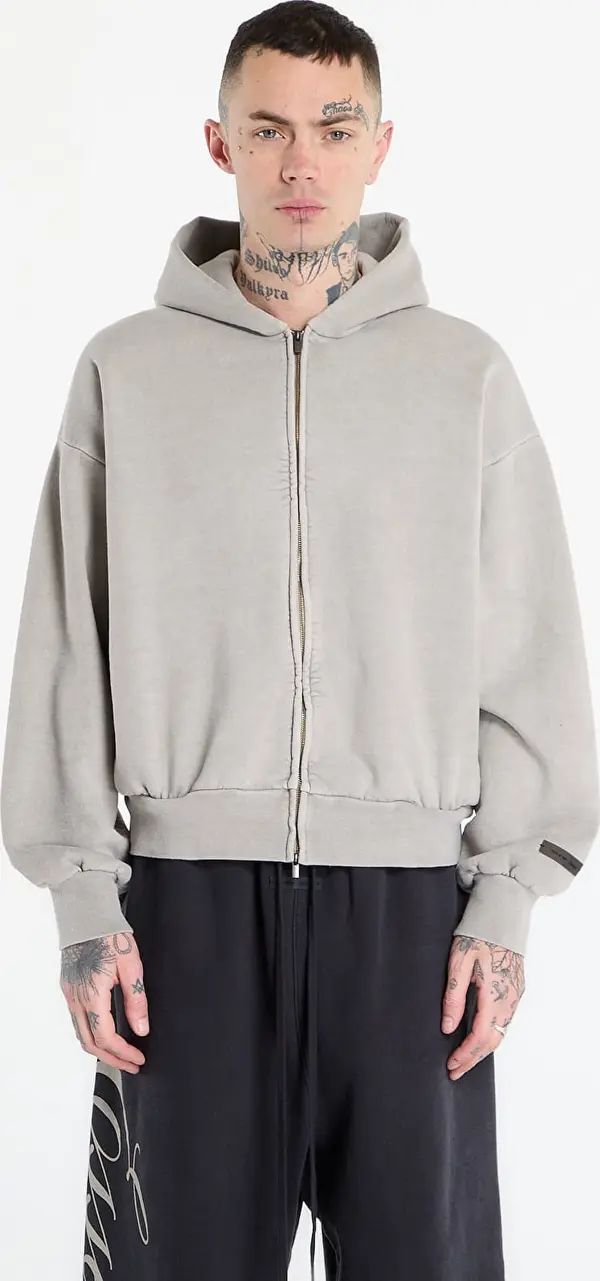 Fear of God Essentials Mikina Fear of God Essentials Classic Full Zip Hoodie Smoke Grey L