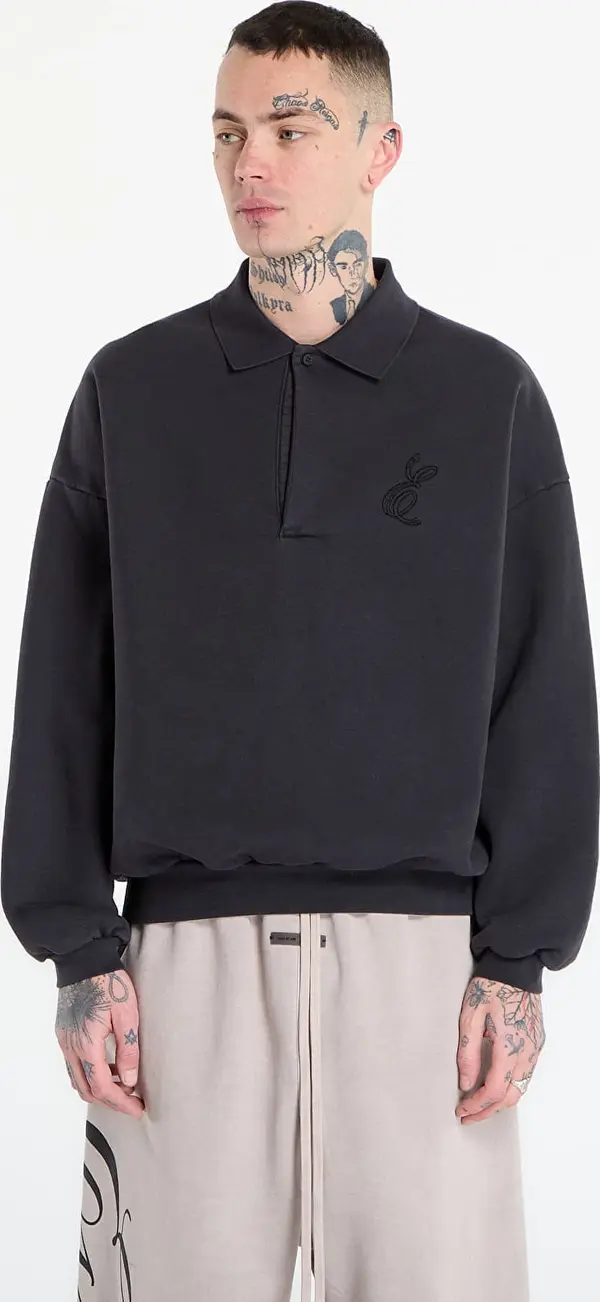 Fear of God Essentials Mikina Fear of God Essentials Classic Polo Sweatshirt Vintage Black XXL