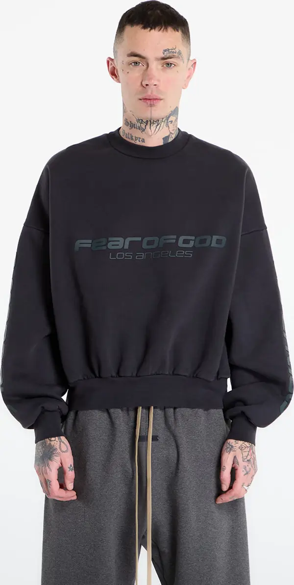Fear of God Essentials Mikina Fear of God Essentials Cropped Relaxed Sweatshirt Vintage Black XXL
