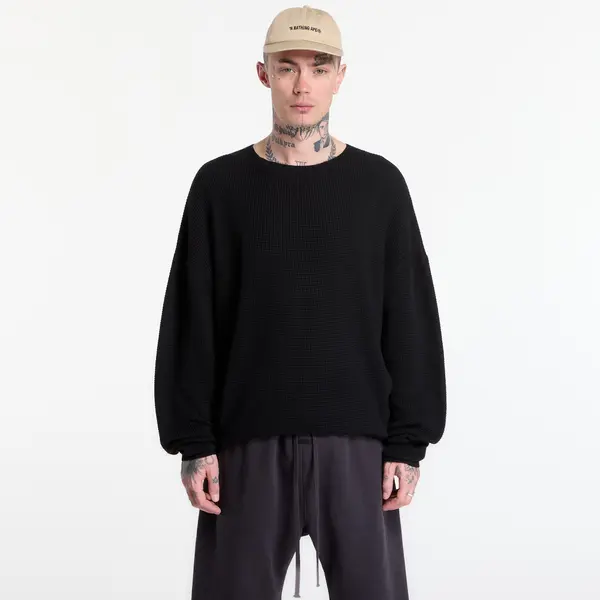 Fear of God Essentials Mikina Fear of God Essentials Signature Waffle 90'S Crewneck Vintage Black XL