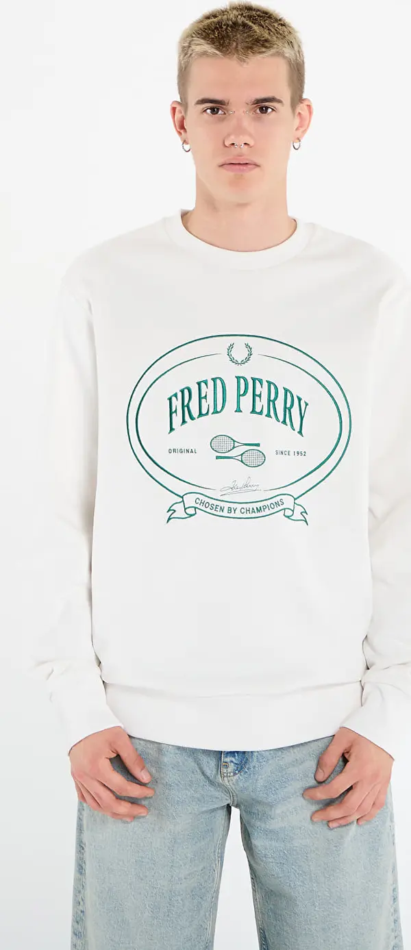 FRED PERRY Mikina FRED PERRY Chosen By Champions Sweatshirt Snow White XL