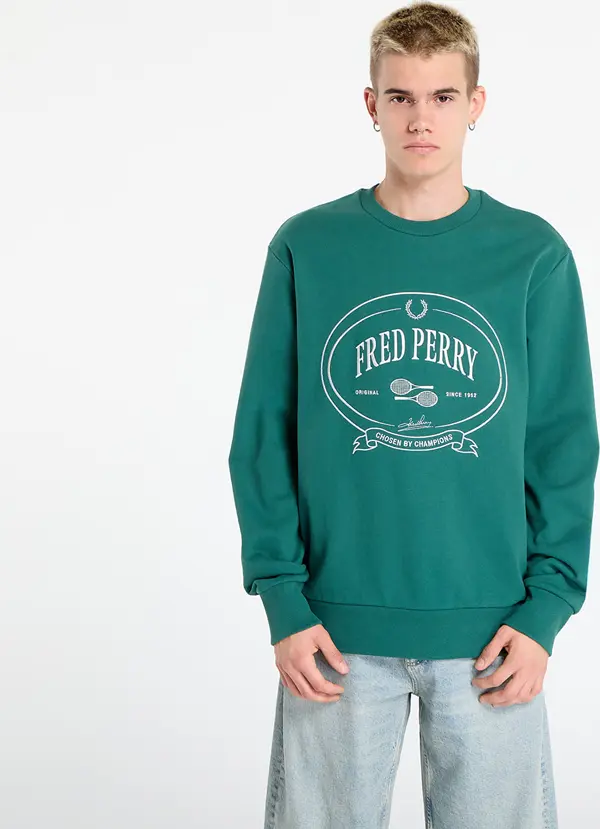 FRED PERRY Mikina FRED PERRY Chosen By Champions Sweatshirt Sport Green XL