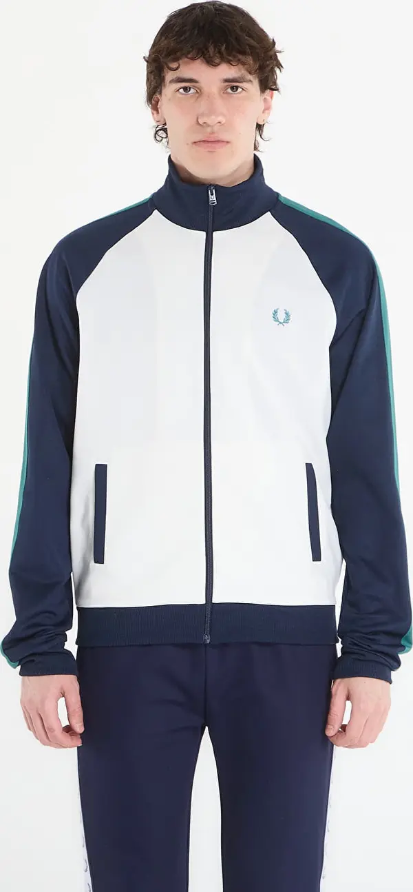 FRED PERRY Mikina FRED PERRY Contrast Sleeve Track Jacket Snow White S
