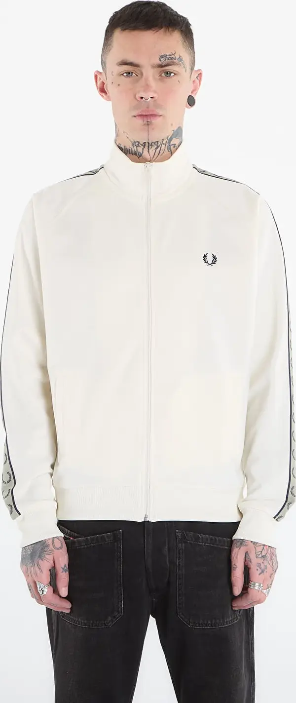 FRED PERRY Mikina FRED PERRY Contrast Tape Track Jacket Ecr/ Nvy/ Seagrss L