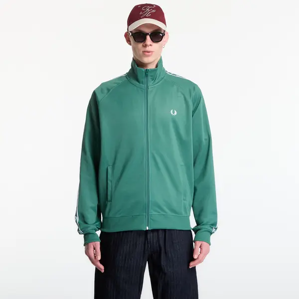 FRED PERRY Mikina Fred Perry Contrast Tape Track Jacket Green XL