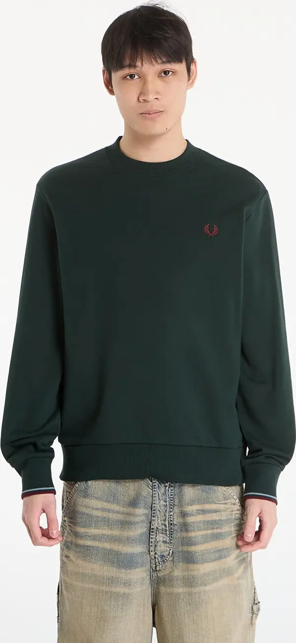 FRED PERRY Mikina FRED PERRY Crew Neck Sweatshirt Grsrts/ Stkbl/ Oxb XL