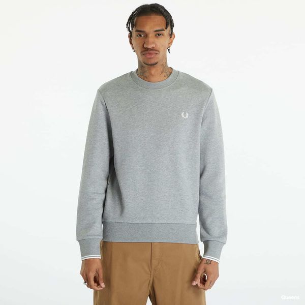 FRED PERRY Mikina FRED PERRY Crew Neck Sweatshirt Steel Marl L