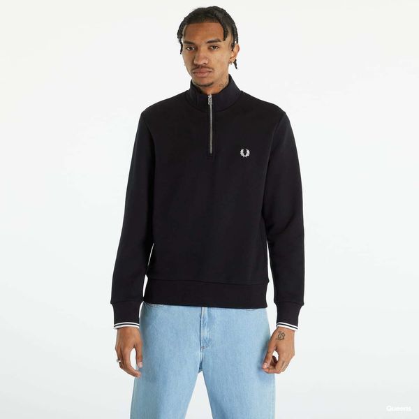 FRED PERRY Mikina FRED PERRY Half Zip Sweatshirt Black L