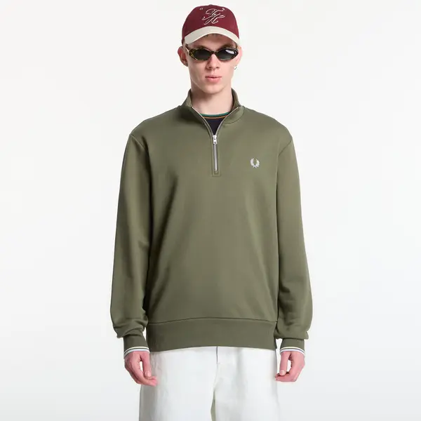 FRED PERRY Mikina Fred Perry Half Zip Sweatshirt Green L