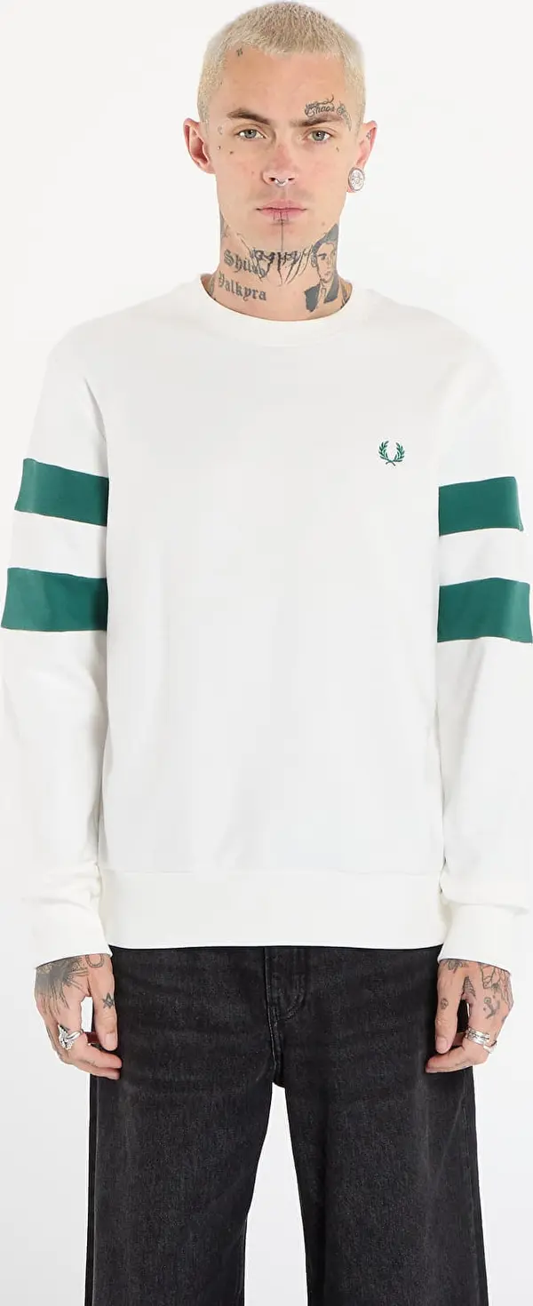 FRED PERRY Mikina FRED PERRY Peached Tipped Sleeve Sweatshirt Snow White L
