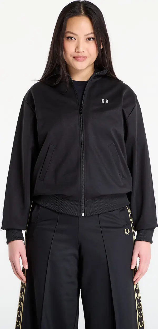 FRED PERRY Mikina FRED PERRY Taped Track Jacket Black 40