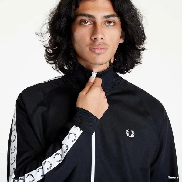 FRED PERRY Mikina FRED PERRY Taped Track Jacket Black XXL