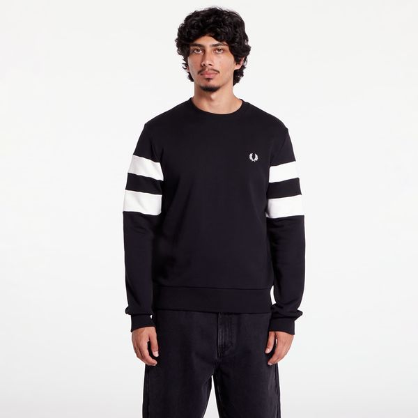 FRED PERRY Mikina FRED PERRY Tipped Sleeve Sweatshirt Black M