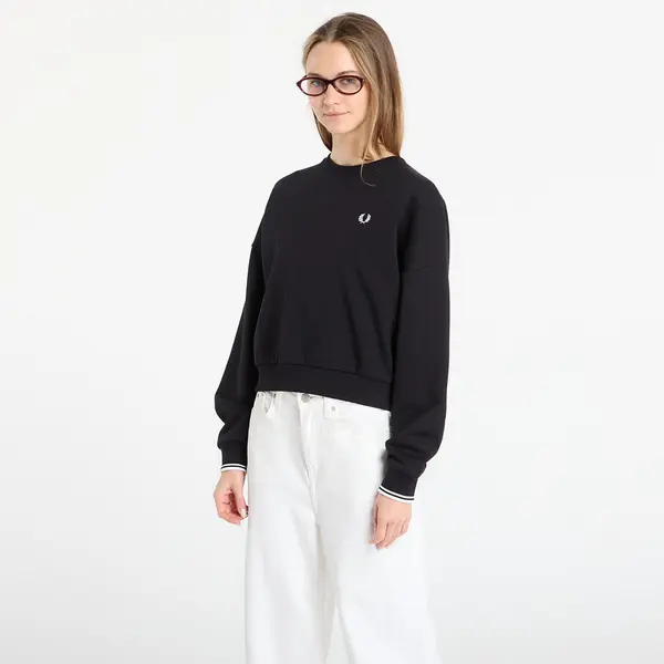 FRED PERRY Mikina FRED PERRY Tipped Sweatshirt Black 40