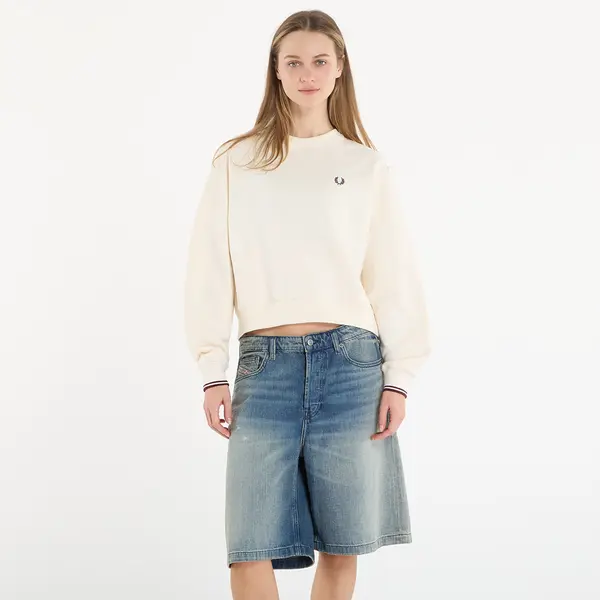 FRED PERRY Mikina FRED PERRY Tipped Sweatshirt Ecru 8