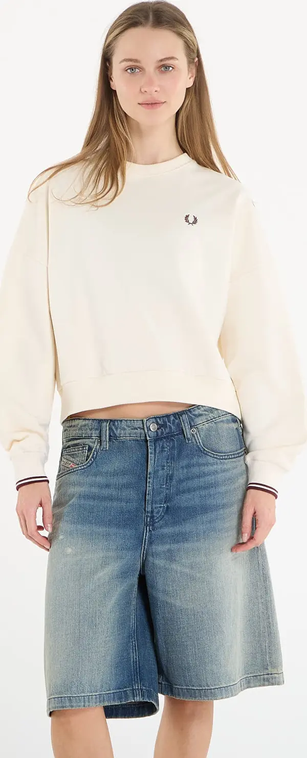 FRED PERRY Mikina FRED PERRY Tipped Sweatshirt Ecru 8