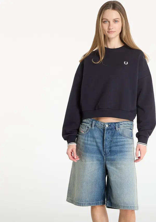 FRED PERRY Mikina FRED PERRY Tipped Sweatshirt Navy 6