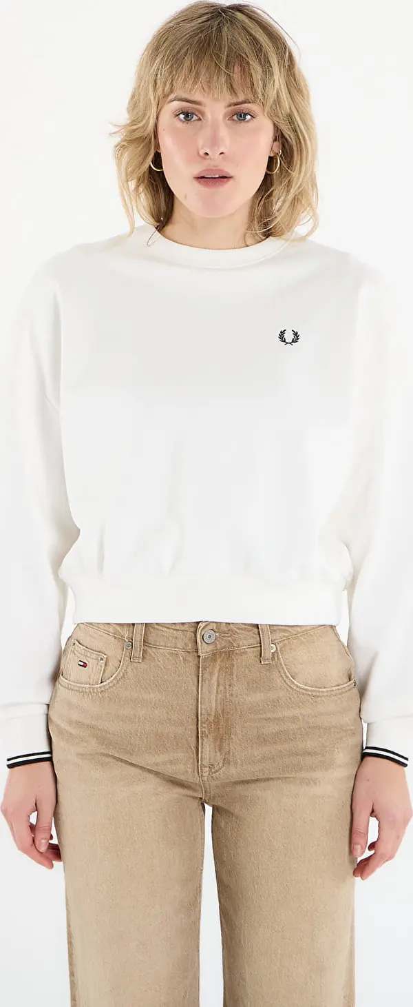 FRED PERRY Mikina FRED PERRY Tipped Sweatshirt Snow White 36