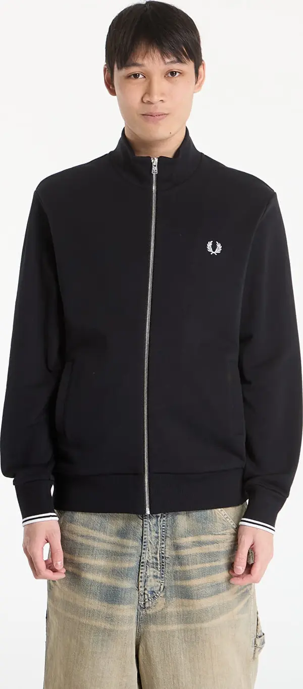 FRED PERRY Mikina FRED PERRY Zip Through Sweatshirt Black L