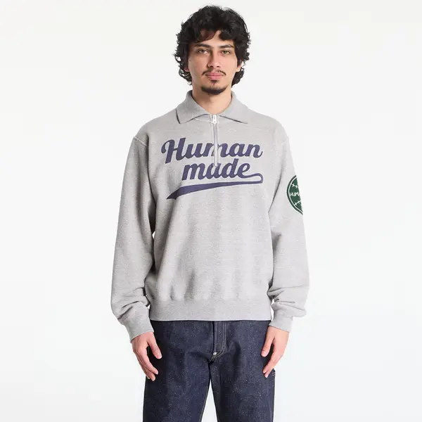 HUMAN MADE Mikina HUMAN MADE Half-Zip Sweatshirt Gray XL