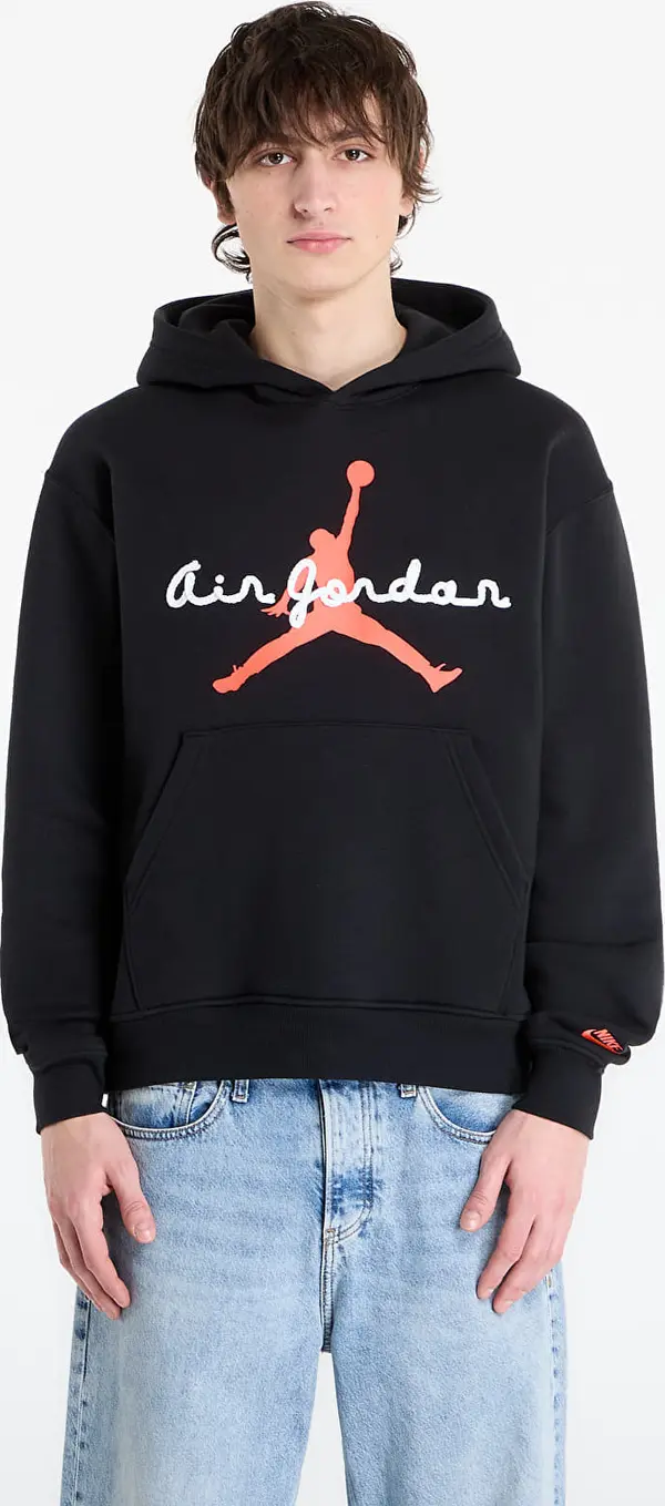 Jordan Mikina Jordan Brooklyn Fleece Men's Pullover Hoodie Black/ Infrared 23 XL