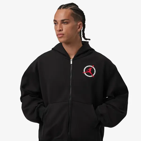 Jordan Mikina Jordan Flight Club Fleece Men's Full-Zip Knit Sweatshirt Black L