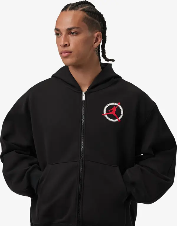 Jordan Mikina Jordan Flight Club Fleece Men's Full-Zip Knit Sweatshirt Black XL