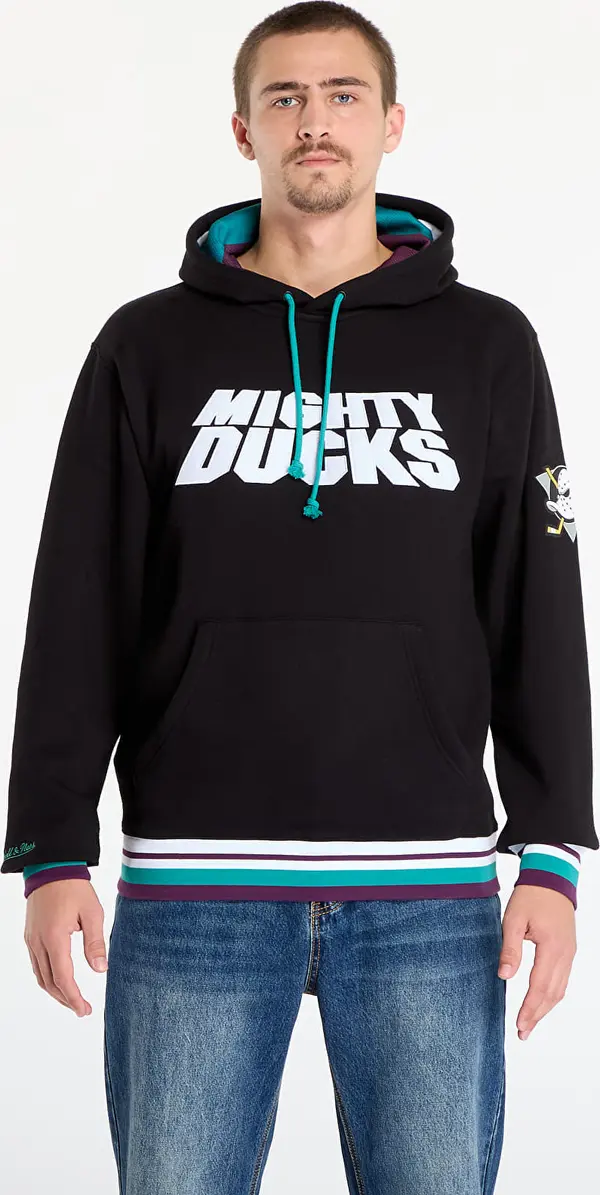 Mitchell & Ness Mikina Mitchell & Ness NHL Playmaker Fleece Hoodie Vintage Logo Ducks Black L
