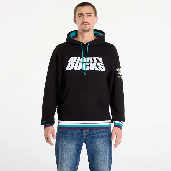 Mitchell & Ness Mikina Mitchell & Ness NHL Playmaker Fleece Hoodie Vintage Logo Ducks Black L