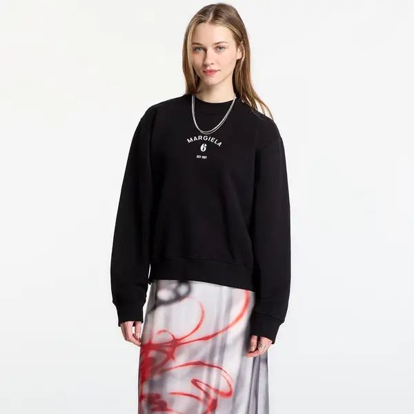 MM6 Maison Margiela Mikina MM6 Signature Jersey Sweatshirt Black L