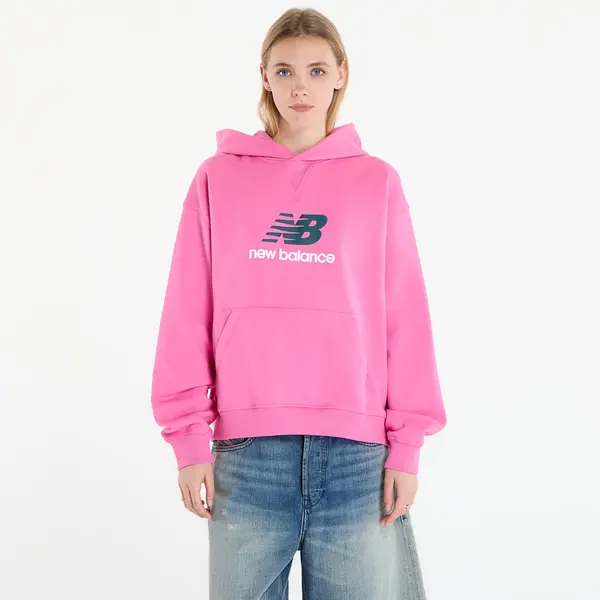 New Balance Mikina New Balance Athletics French Terry Logo Hoodie Pink Satin M
