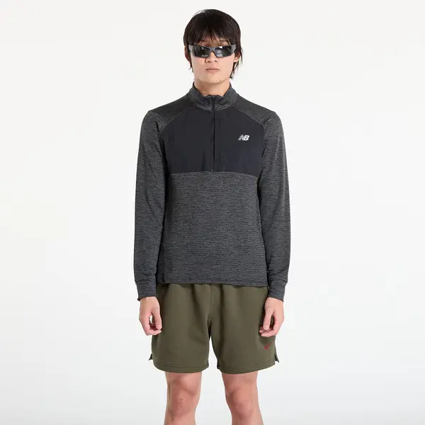 New Balance Mikina New Balance Athletics Heat Grid 1/2 Zip Black XL